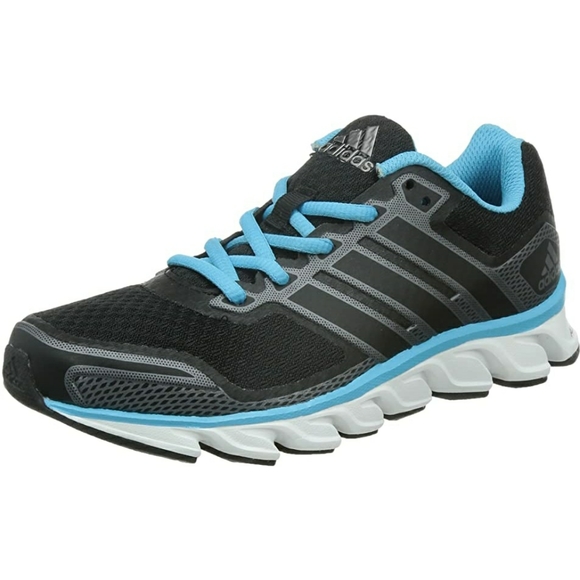 Blue & black adidas running shoes